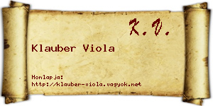Klauber Viola névjegykártya